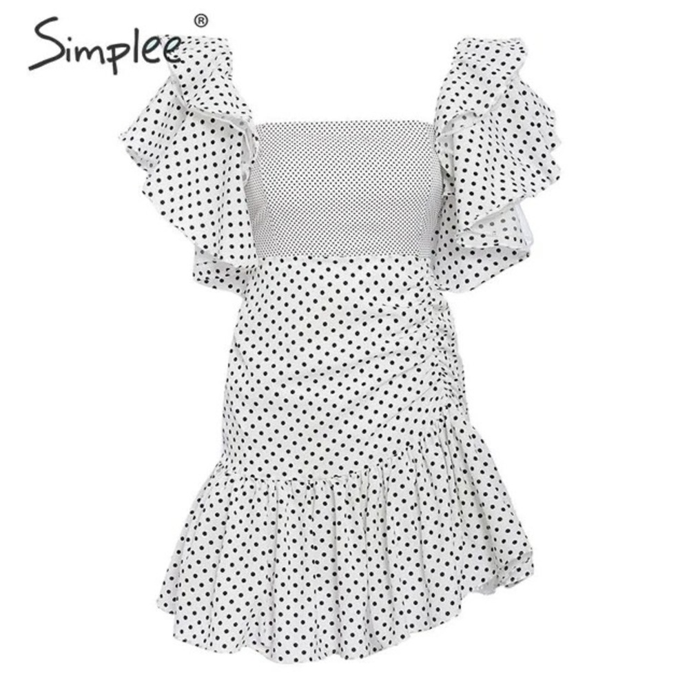 Polkadotted ruffled dress